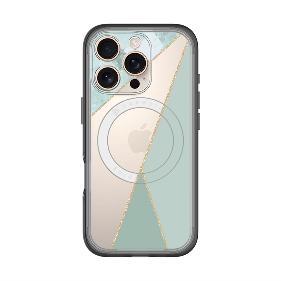 スリムプロテクションプレミアムケース with MagSafe［ マーブルトライアングルパレット - Green ］
