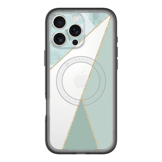 スリムプロテクションプレミアムケース with MagSafe［ マーブルトライアングルパレット - Green ］