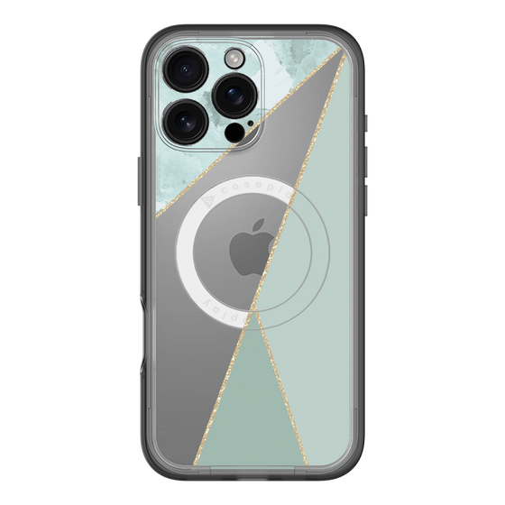 スリムプロテクションプレミアムケース with MagSafe［ マーブルトライアングルパレット - Green ］