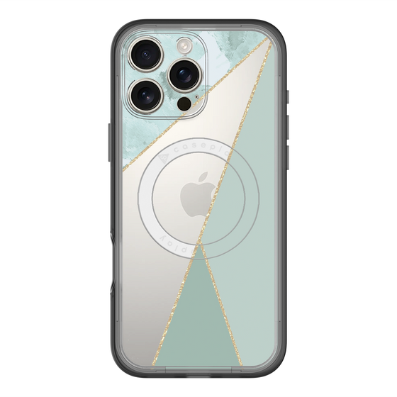 スリムプロテクションプレミアムケース with MagSafe［ マーブルトライアングルパレット - Green ］