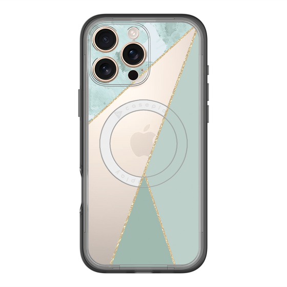 スリムプロテクションプレミアムケース with MagSafe［ マーブルトライアングルパレット - Green ］