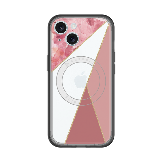 スリムプロテクションプレミアムケース with MagSafe［ マーブルトライアングルパレット - Pink ］
