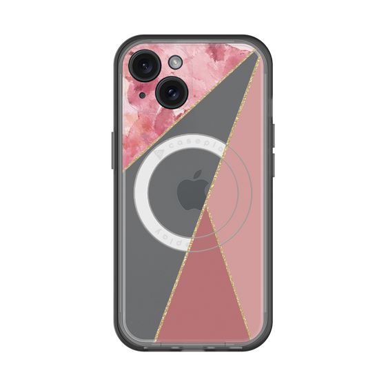 スリムプロテクションプレミアムケース with MagSafe［ マーブルトライアングルパレット - Pink ］