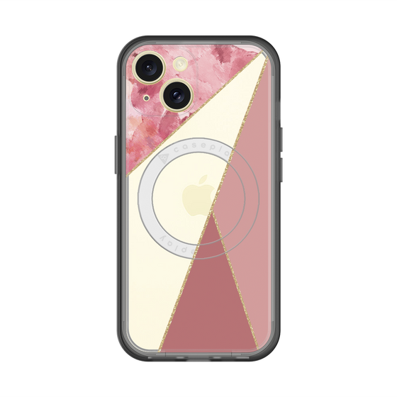 スリムプロテクションプレミアムケース with MagSafe［ マーブルトライアングルパレット - Pink ］