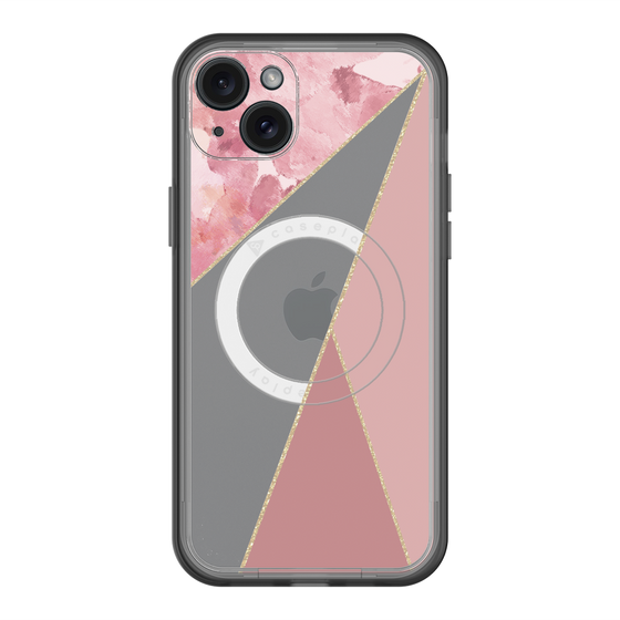 スリムプロテクションプレミアムケース with MagSafe［ マーブルトライアングルパレット - Pink ］