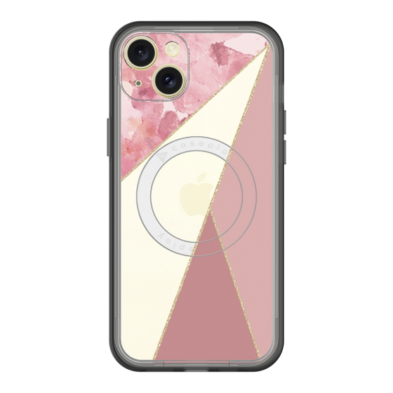 スリムプロテクションプレミアムケース with MagSafe［ マーブルトライアングルパレット - Pink ］