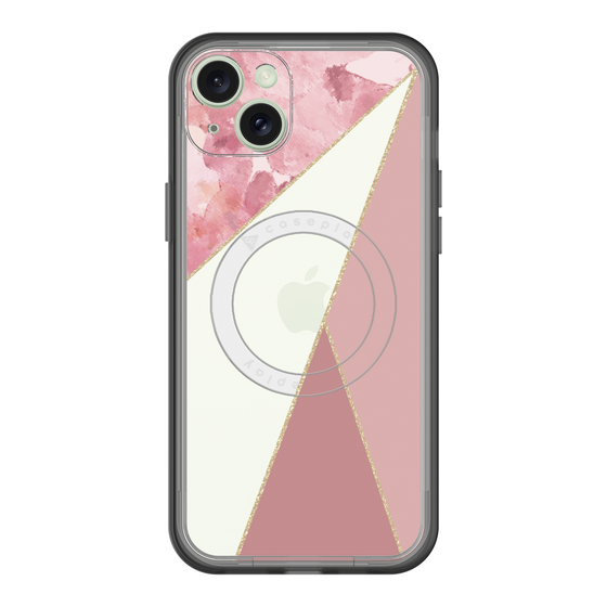 スリムプロテクションプレミアムケース with MagSafe［ マーブルトライアングルパレット - Pink ］