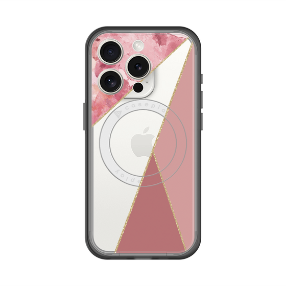 スリムプロテクションプレミアムケース with MagSafe［ マーブルトライアングルパレット - Pink ］