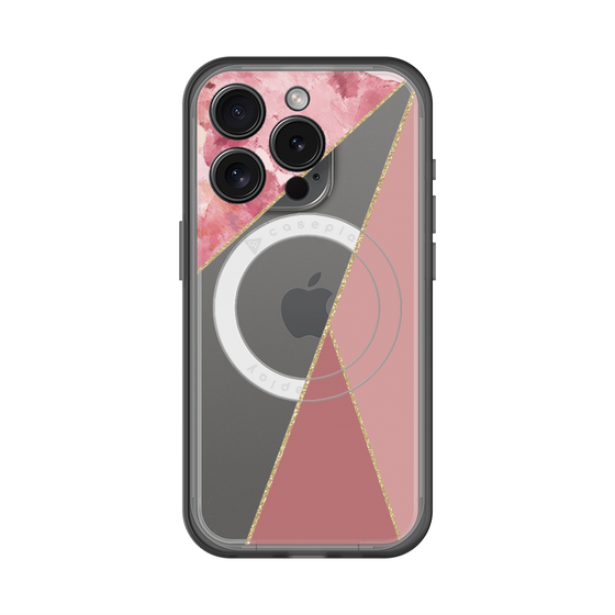 スリムプロテクションプレミアムケース with MagSafe［ マーブルトライアングルパレット - Pink ］