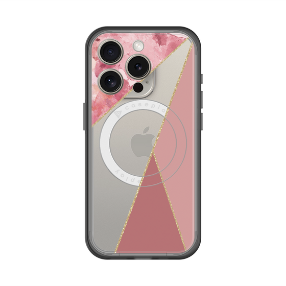 スリムプロテクションプレミアムケース with MagSafe［ マーブルトライアングルパレット - Pink ］