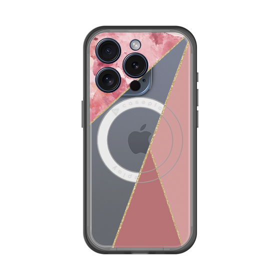 スリムプロテクションプレミアムケース with MagSafe［ マーブルトライアングルパレット - Pink ］