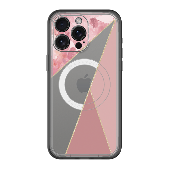 スリムプロテクションプレミアムケース with MagSafe［ マーブルトライアングルパレット - Pink ］