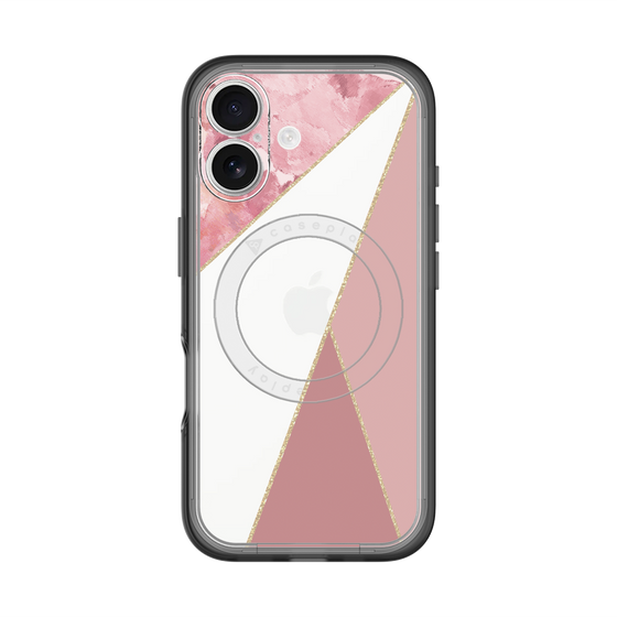 スリムプロテクションプレミアムケース with MagSafe［ マーブルトライアングルパレット - Pink ］
