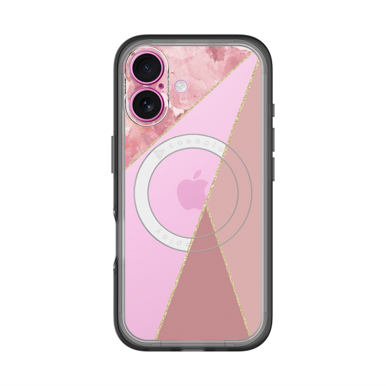 スリムプロテクションプレミアムケース with MagSafe［ マーブルトライアングルパレット - Pink ］