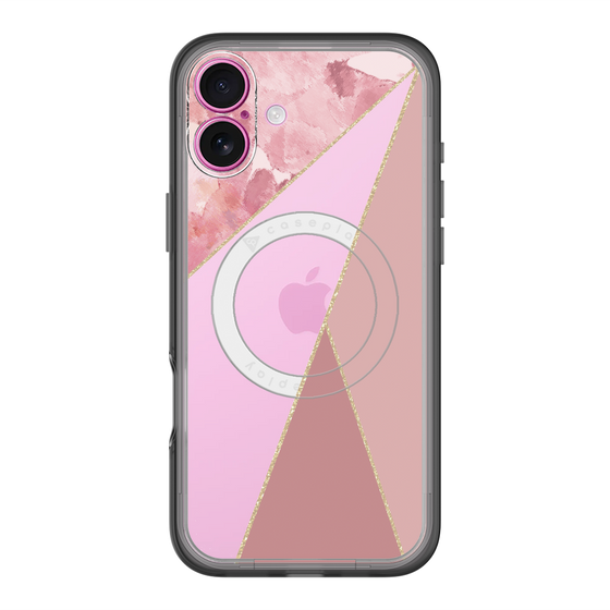 スリムプロテクションプレミアムケース with MagSafe［ マーブルトライアングルパレット - Pink ］