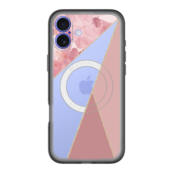 スリムプロテクションプレミアムケース with MagSafe［ マーブルトライアングルパレット - Pink ］