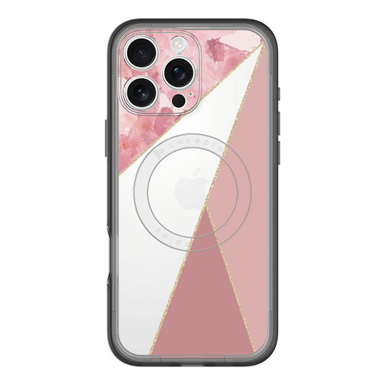 スリムプロテクションプレミアムケース with MagSafe［ マーブルトライアングルパレット - Pink ］