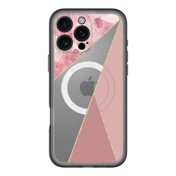 スリムプロテクションプレミアムケース with MagSafe［ マーブルトライアングルパレット - Pink ］