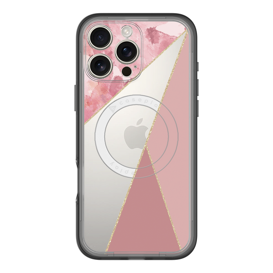 スリムプロテクションプレミアムケース with MagSafe［ マーブルトライアングルパレット - Pink ］