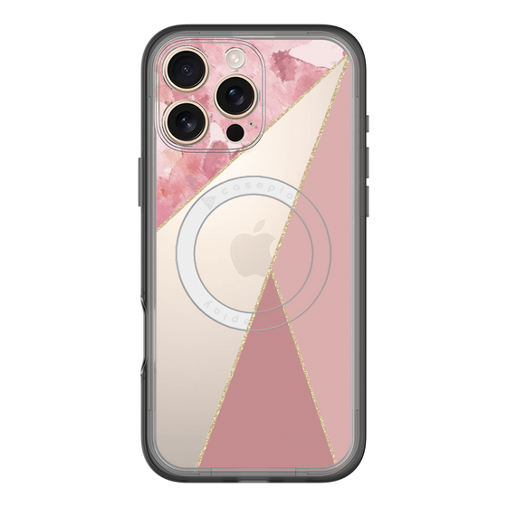 スリムプロテクションプレミアムケース with MagSafe［ マーブルトライアングルパレット - Pink ］