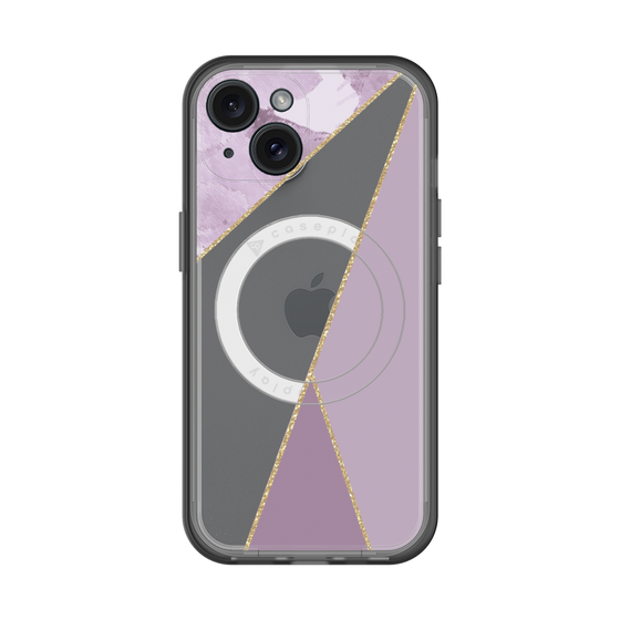 スリムプロテクションプレミアムケース with MagSafe［ マーブルトライアングルパレット - Purple ］