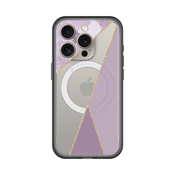 スリムプロテクションプレミアムケース with MagSafe［ マーブルトライアングルパレット - Purple ］