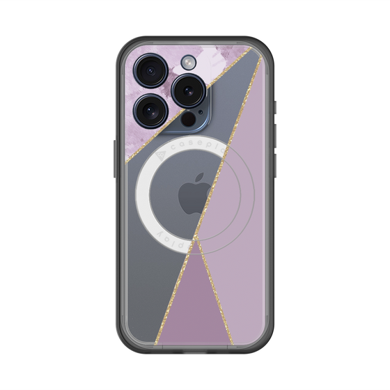 スリムプロテクションプレミアムケース with MagSafe［ マーブルトライアングルパレット - Purple ］