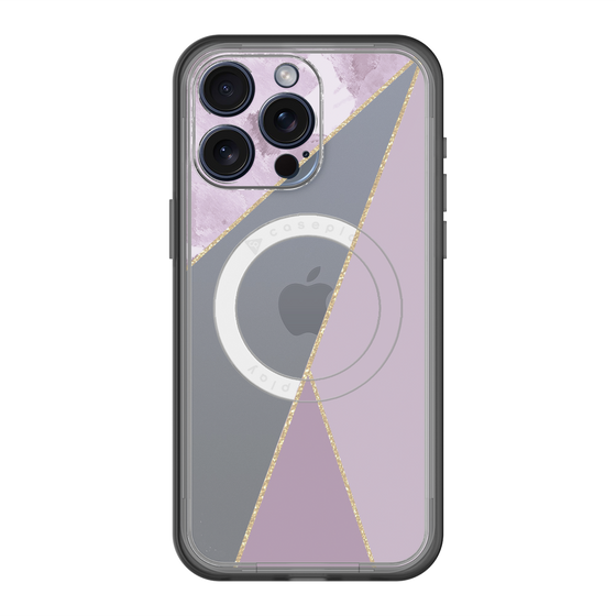 スリムプロテクションプレミアムケース with MagSafe［ マーブルトライアングルパレット - Purple ］