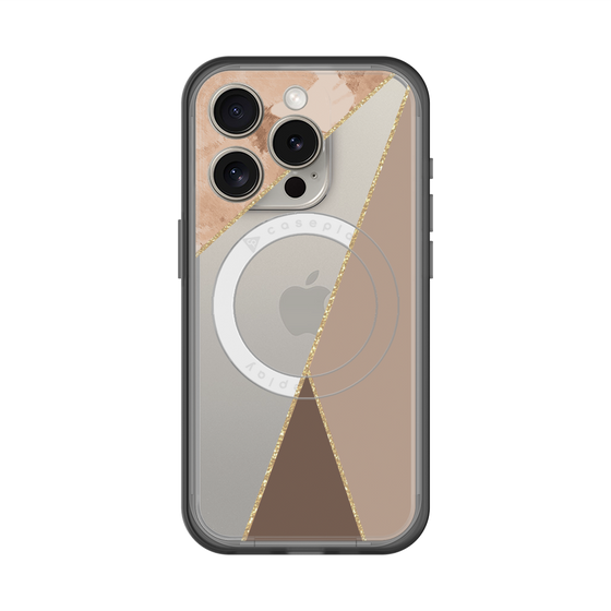スリムプロテクションプレミアムケース with MagSafe［ マーブルトライアングルパレット - Brown ］