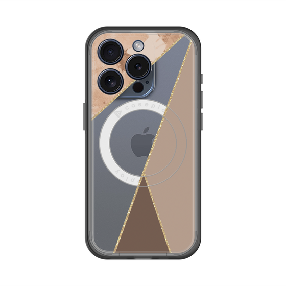 スリムプロテクションプレミアムケース with MagSafe［ マーブルトライアングルパレット - Brown ］