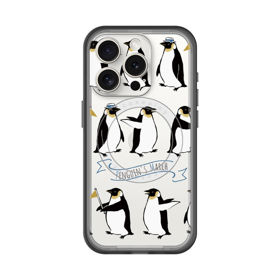 スリムプロテクションプレミアムケース with MagSafe［ キュートペンギンマーチ ］