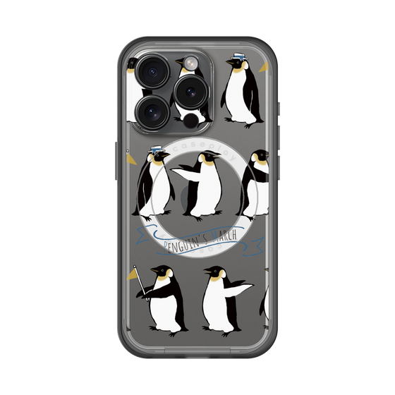 スリムプロテクションプレミアムケース with MagSafe［ キュートペンギンマーチ ］