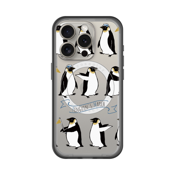 スリムプロテクションプレミアムケース with MagSafe［ キュートペンギンマーチ ］