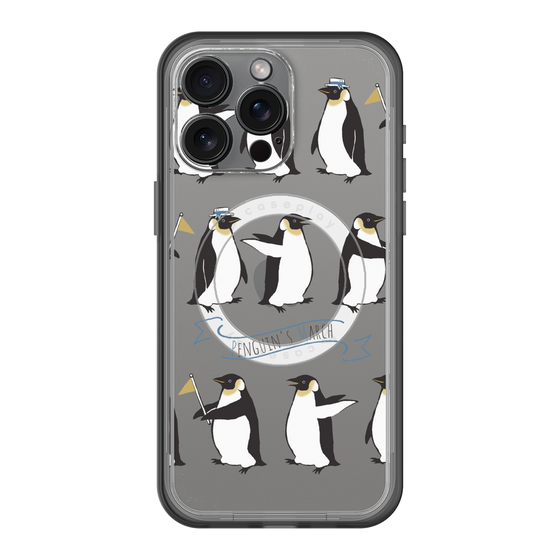 スリムプロテクションプレミアムケース with MagSafe［ キュートペンギンマーチ ］