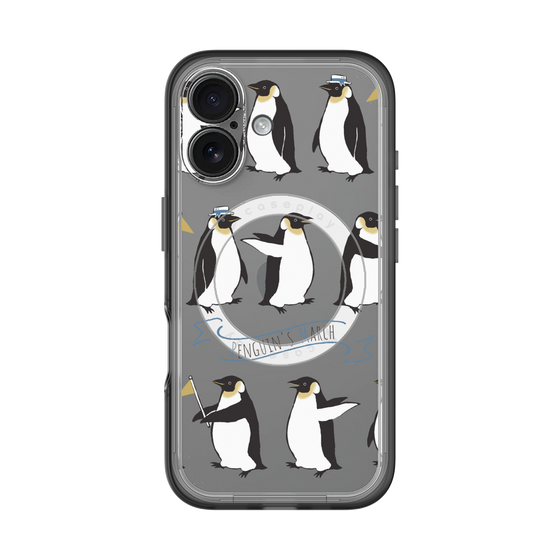 スリムプロテクションプレミアムケース with MagSafe［ キュートペンギンマーチ ］