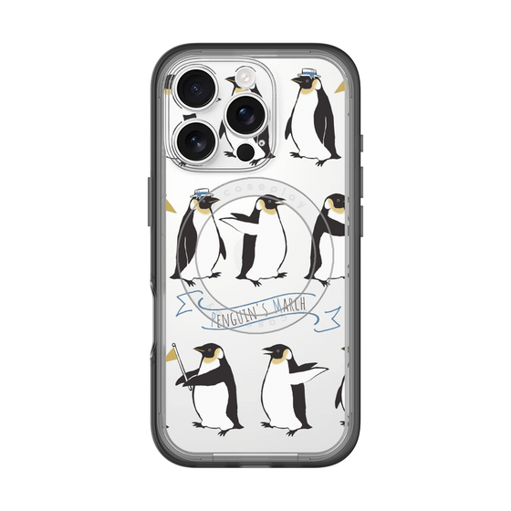 スリムプロテクションプレミアムケース with MagSafe［ キュートペンギンマーチ ］