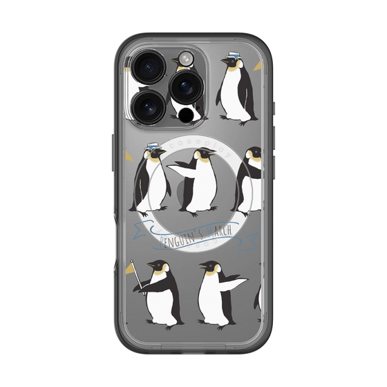 スリムプロテクションプレミアムケース with MagSafe［ キュートペンギンマーチ ］