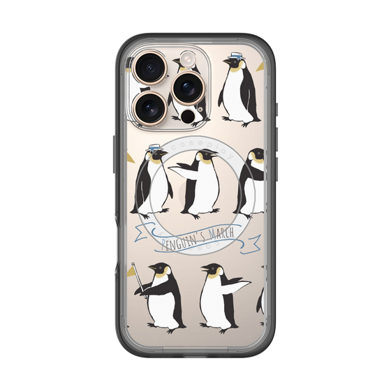 スリムプロテクションプレミアムケース with MagSafe［ キュートペンギンマーチ ］