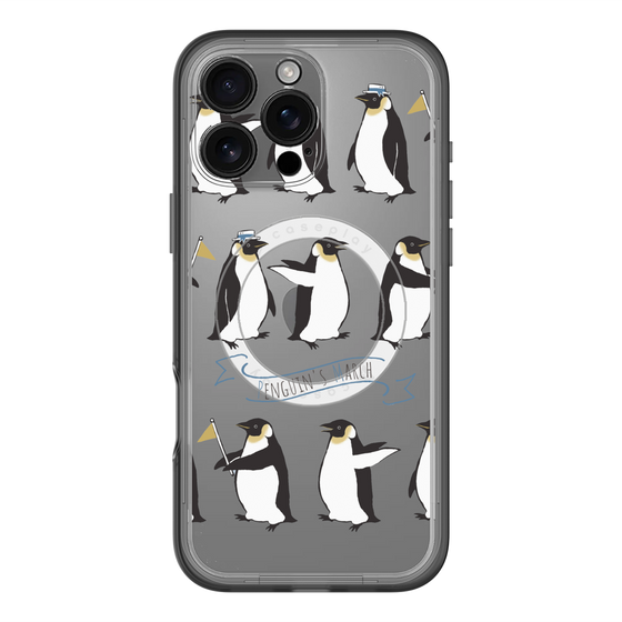 スリムプロテクションプレミアムケース with MagSafe［ キュートペンギンマーチ ］