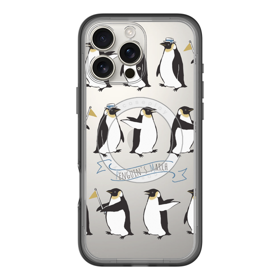 スリムプロテクションプレミアムケース with MagSafe［ キュートペンギンマーチ ］