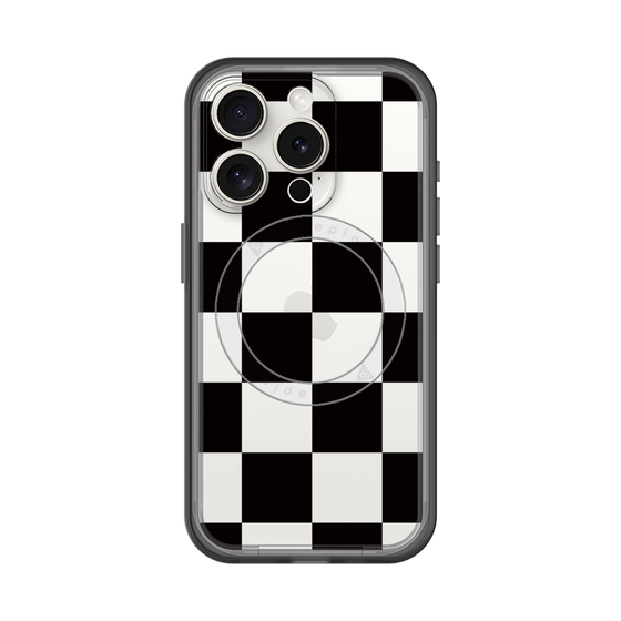 スリムプロテクションプレミアムケース with MagSafe［ 市松模様 - Black ］