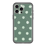 スリムプロテクションプレミアムケース with MagSafe［ 水彩ドット・レトロカラー - Green ］