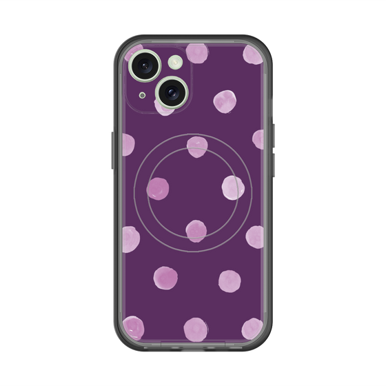 スリムプロテクションプレミアムケース with MagSafe［ 水彩ドット・レトロカラー - Purple ］