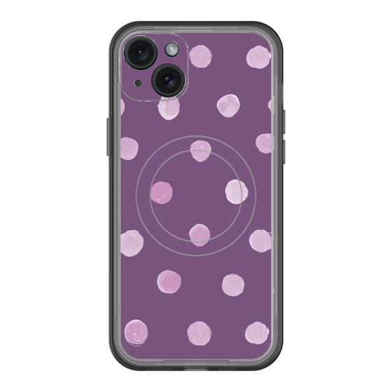 スリムプロテクションプレミアムケース with MagSafe［ 水彩ドット・レトロカラー - Purple ］