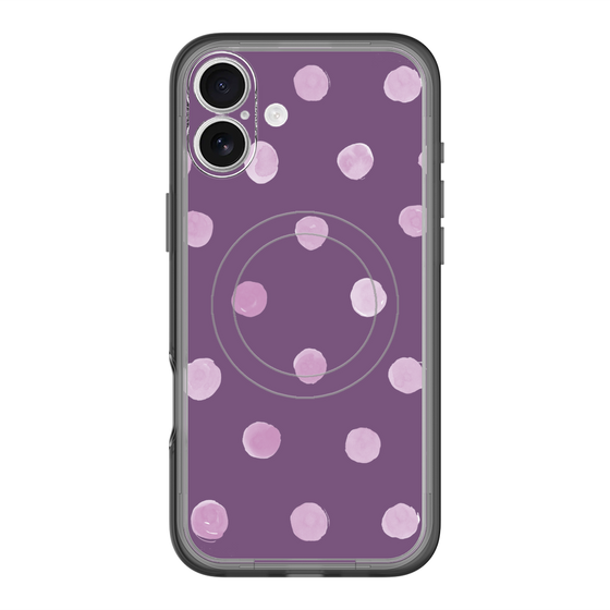 スリムプロテクションプレミアムケース with MagSafe［ 水彩ドット・レトロカラー - Purple ］