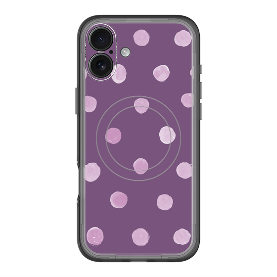 スリムプロテクションプレミアムケース with MagSafe［ 水彩ドット・レトロカラー - Purple ］