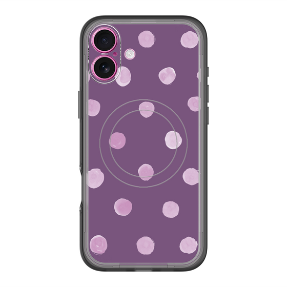 スリムプロテクションプレミアムケース with MagSafe［ 水彩ドット・レトロカラー - Purple ］