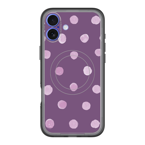 スリムプロテクションプレミアムケース with MagSafe［ 水彩ドット・レトロカラー - Purple ］