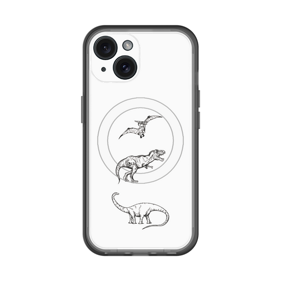 スリムプロテクションプレミアムケース with MagSafe［ Dinosaurs No.1 - White ］