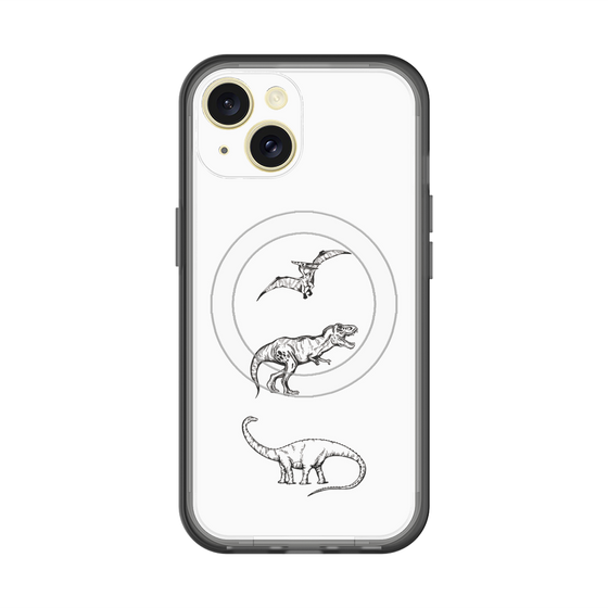 スリムプロテクションプレミアムケース with MagSafe［ Dinosaurs No.1 - White ］